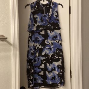 Kenneth Cole black and blue sheer sleeveless dress in women’s size 10